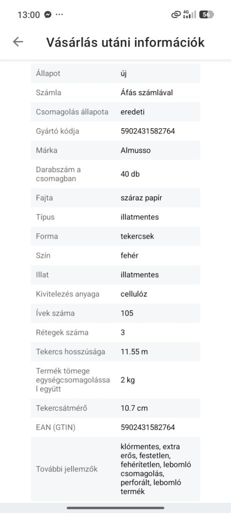 Almusso BIG 40 műszaki adatok