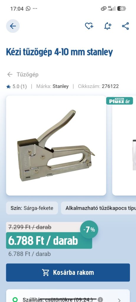 Stanley TR45 kézi tűzőgép