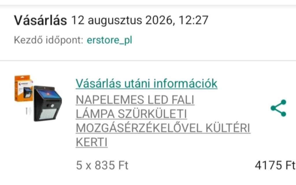 Öt darab napelemes lámpa vásárlása 4 175 forint összegért
