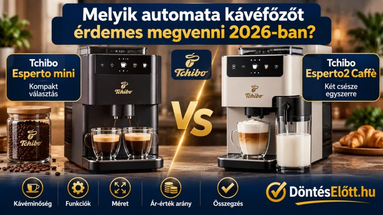 Tchibo Esperto mini és Esperto2 Caffè összehasonlítása – stilizált illusztráció